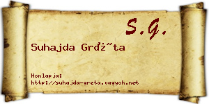 Suhajda Gréta névjegykártya